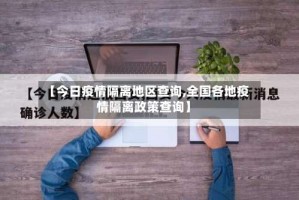 【今日疫情隔离地区查询,全国各地疫情隔离政策查询】