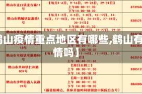 【鹤山疫情重点地区有哪些,鹤山有疫情吗】