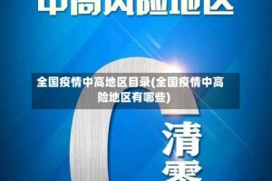 全国疫情中高地区目录(全国疫情中高险地区有哪些)