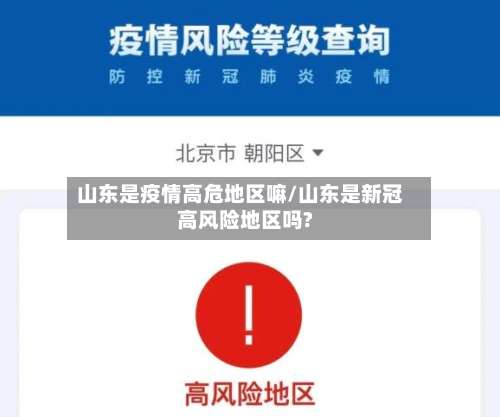 山东是疫情高危地区嘛/山东是新冠高风险地区吗?-第2张图片